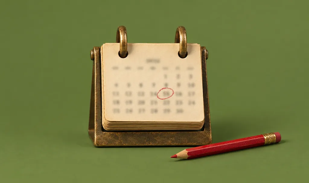 A desk calendar with one date circled in red pencil, illustrating a PI policy’s retroactive date
