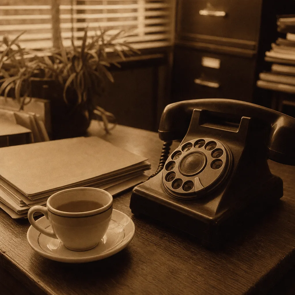 The rotary phone and a cup of tea
