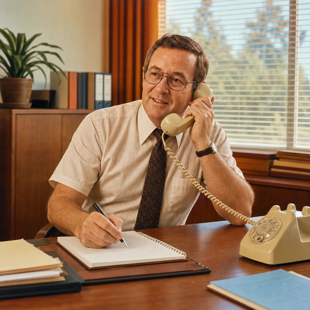 Gary on the phone to an insurer, taking notes
